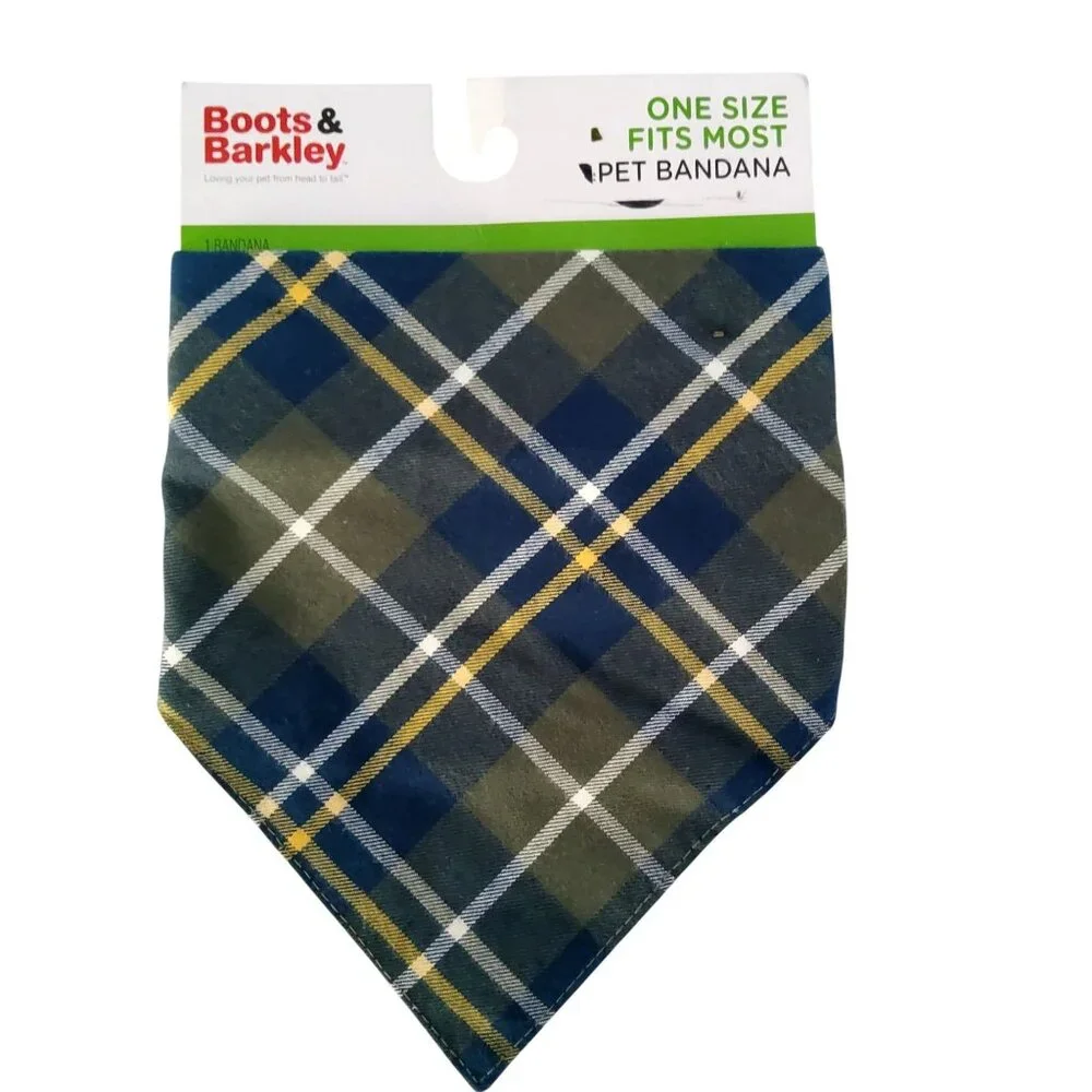 Boots & Barkley Plaid Pet Bandana One Size Fits Most